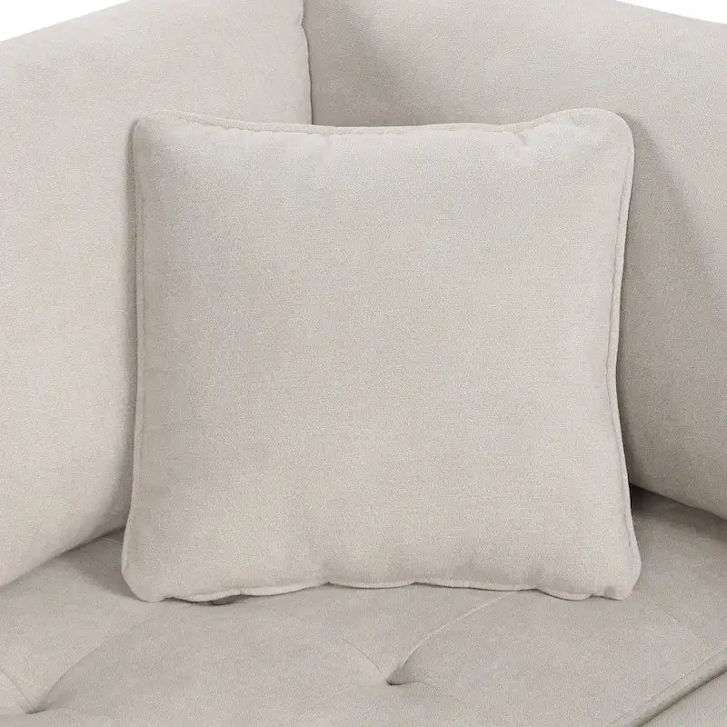 117.3 Oversized U-Shaped Sectional Sofa with Pull-out Bed and Throw Pillows