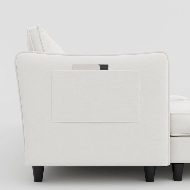Grand 6-Seater U-Shaped Sofa with Movable Ottoman and Storage Pockets