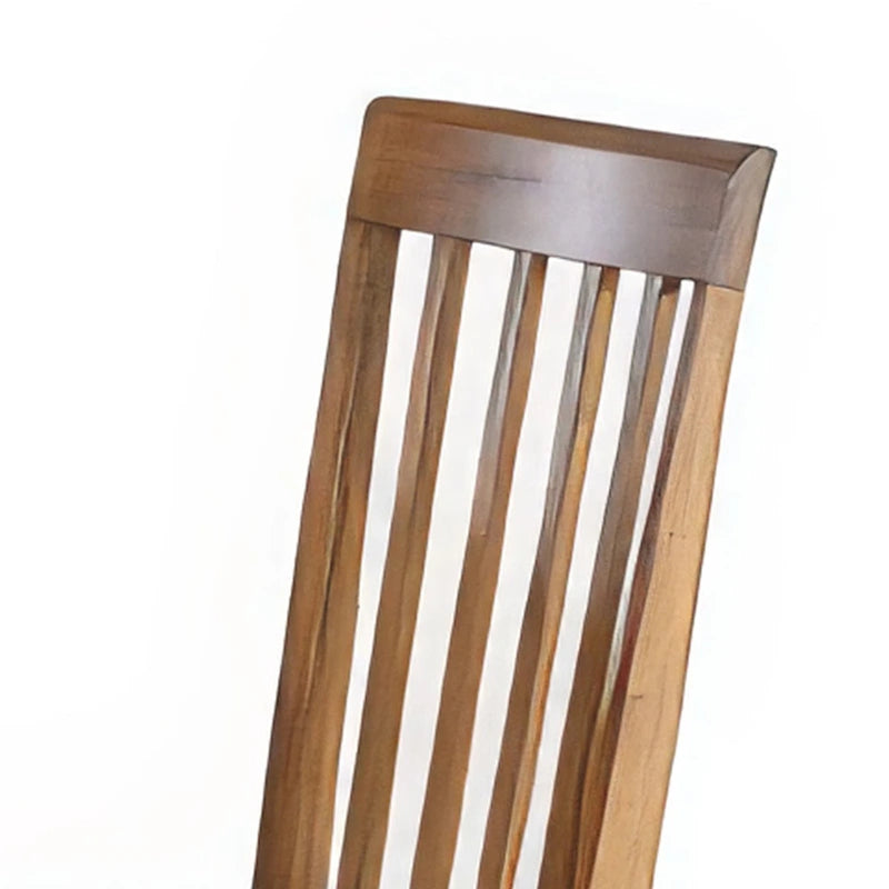 Dining Chair, Slat Back, Light Brown Microfiber, Mahogany Mindi