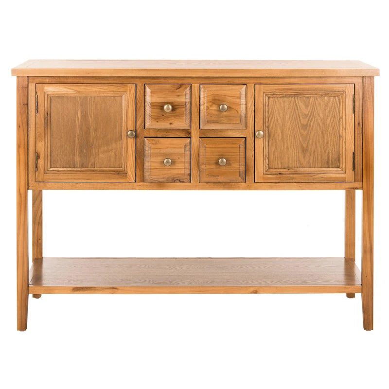 Oak Finish Storage Sideboard - 45.7" x 15" x 34"
