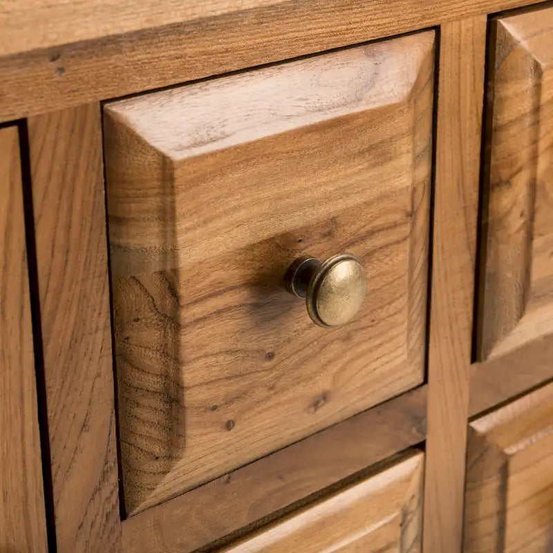 Oak Finish Storage Sideboard - 45.7" x 15" x 34"