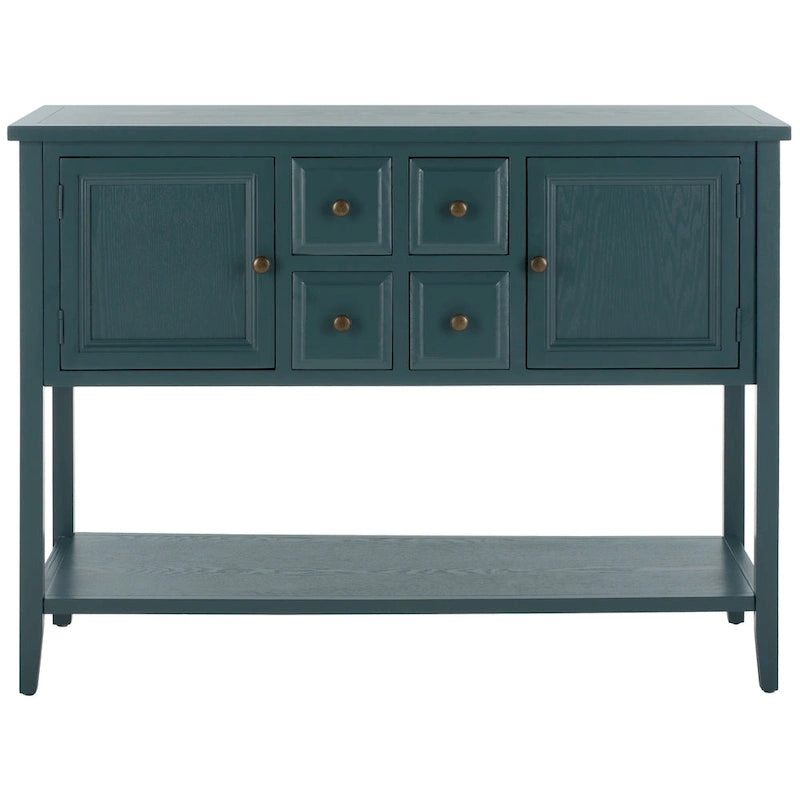 Oak Finish Storage Sideboard - 45.7" x 15" x 34"