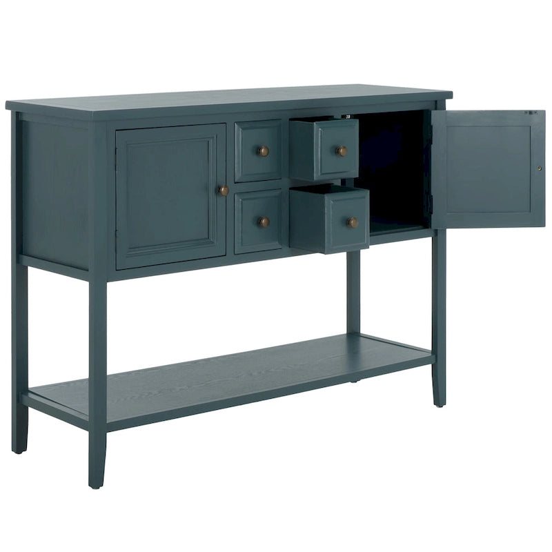 Oak Finish Storage Sideboard - 45.7" x 15" x 34"