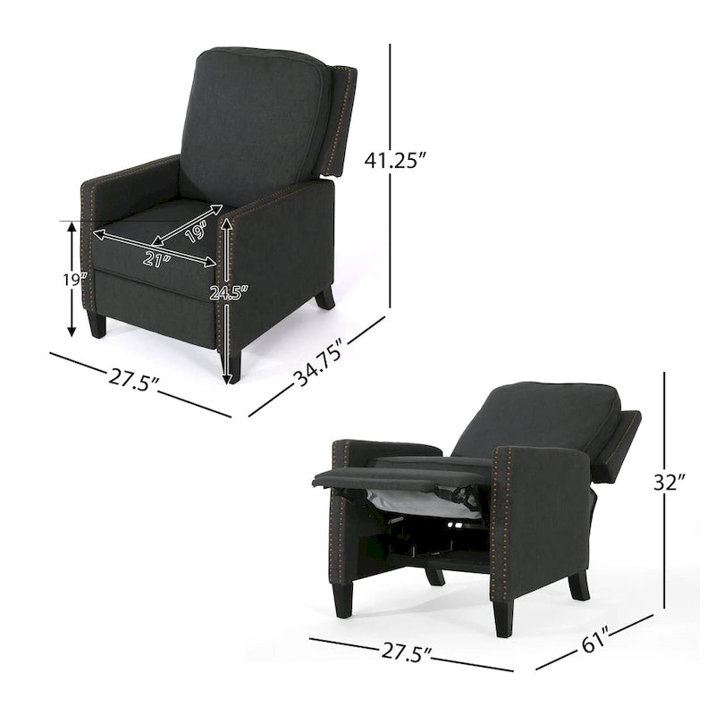 Traditional Fabric Pushback Recliner