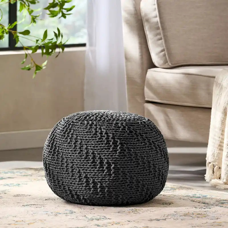 Knitted Cotton Pouf