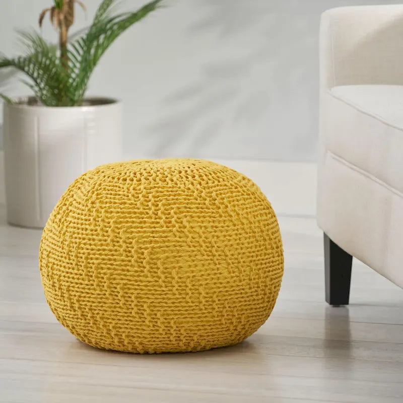 Knitted Cotton Pouf