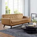 Carson Carrington Ringsaker Tan Leather Mid-century Sofa