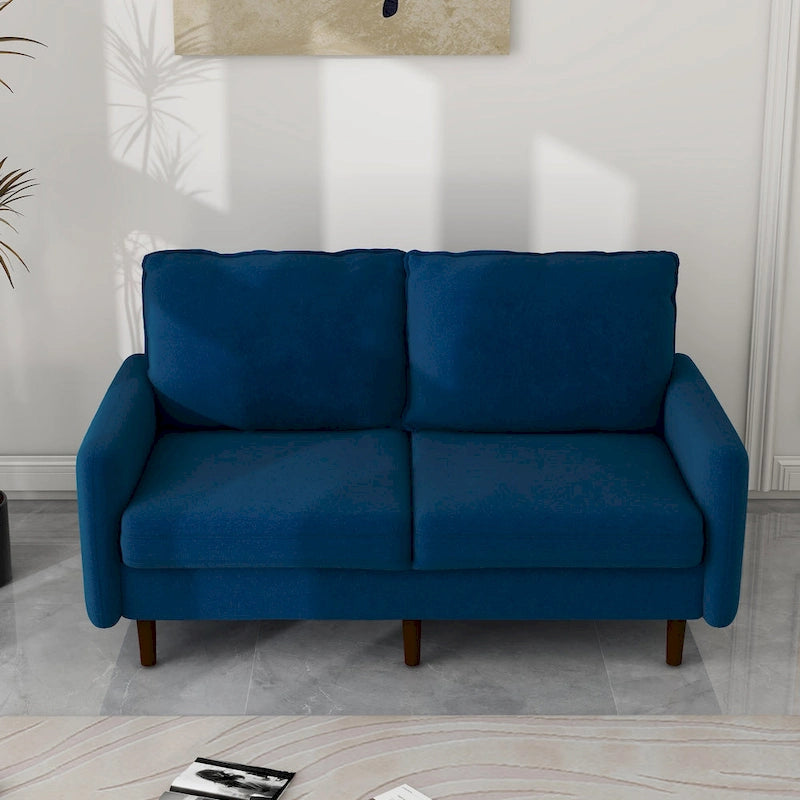 57" Modern Velvet Loveseat Sofa - White, Ginger, or Blue