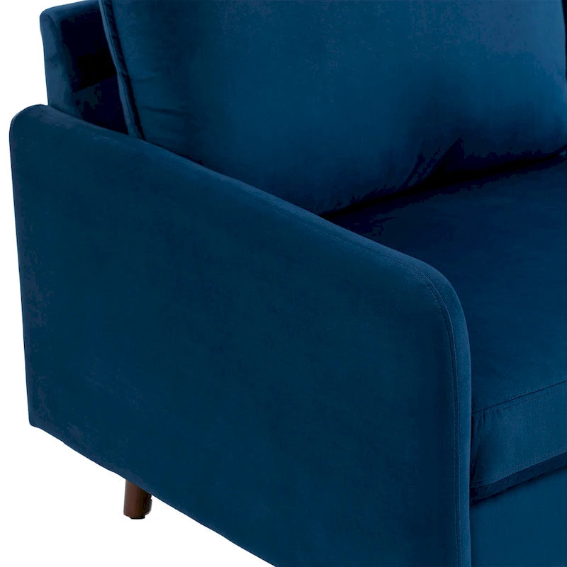 57" Modern Velvet Loveseat Sofa - White, Ginger, or Blue