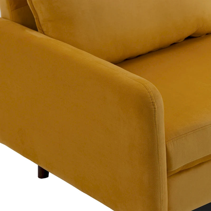57" Modern Velvet Loveseat Sofa - White, Ginger, or Blue