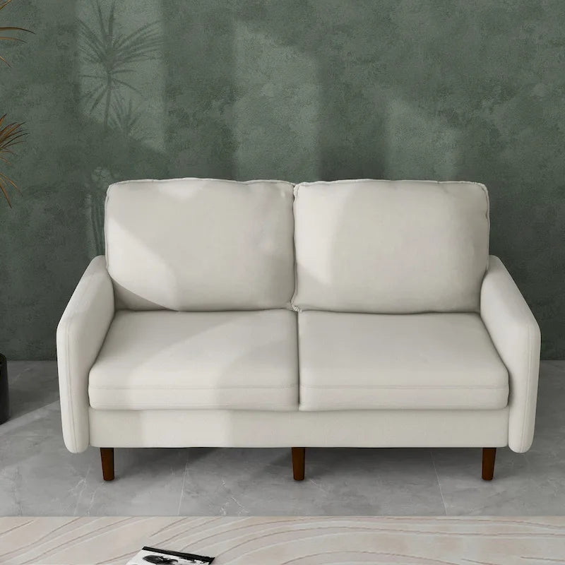 57" Modern Velvet Loveseat Sofa - White, Ginger, or Blue