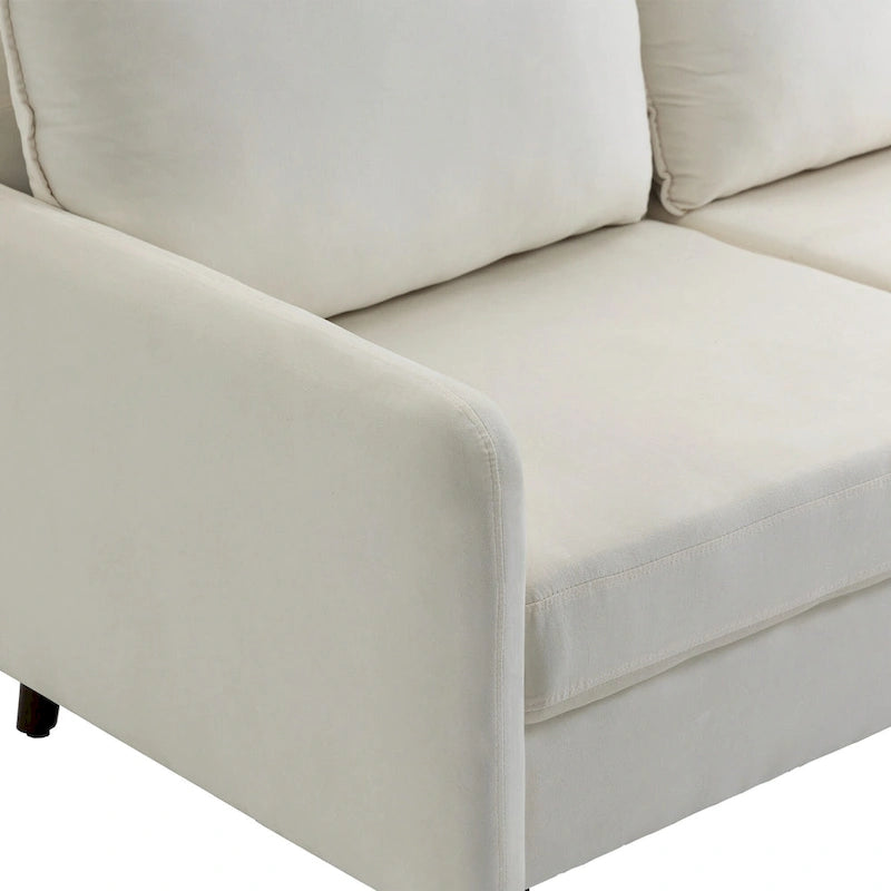 57" Modern Velvet Loveseat Sofa - White, Ginger, or Blue