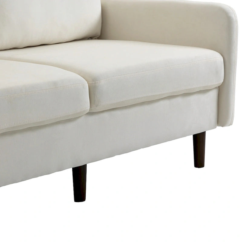 57" Modern Velvet Loveseat Sofa - White, Ginger, or Blue