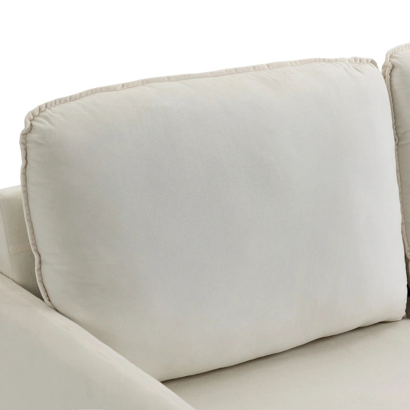 57" Modern Velvet Loveseat Sofa - White, Ginger, or Blue