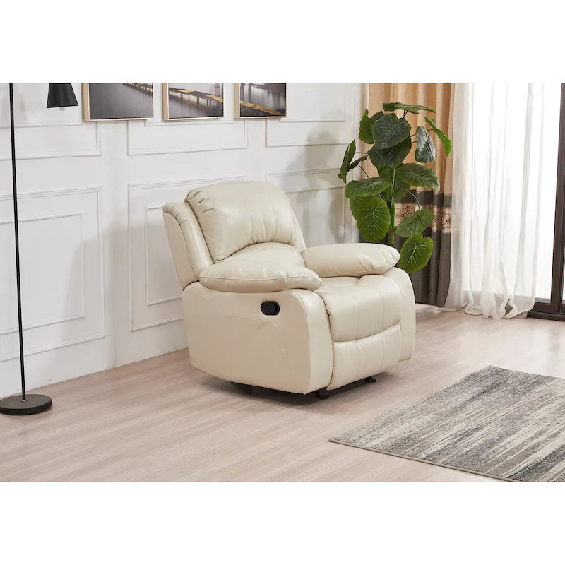 Bonded Leather Manual Reclining Single Seat Recliner Glider Chair