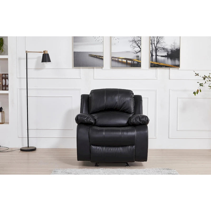 Bonded Leather Manual Reclining Single Seat Recliner Glider Chair