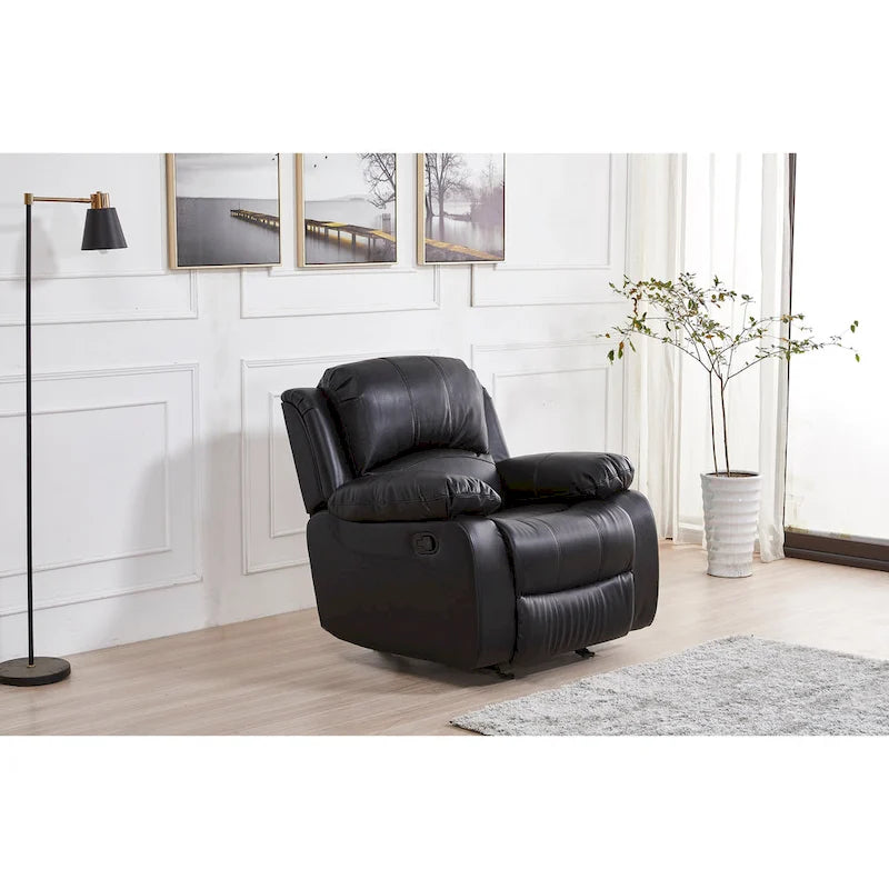Bonded Leather Manual Reclining Single Seat Recliner Glider Chair