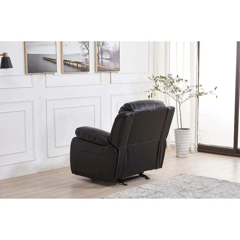 Bonded Leather Manual Reclining Single Seat Recliner Glider Chair