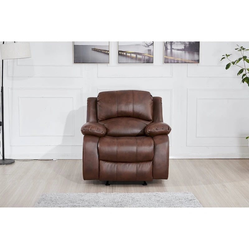 Bonded Leather Manual Reclining Single Seat Recliner Glider Chair