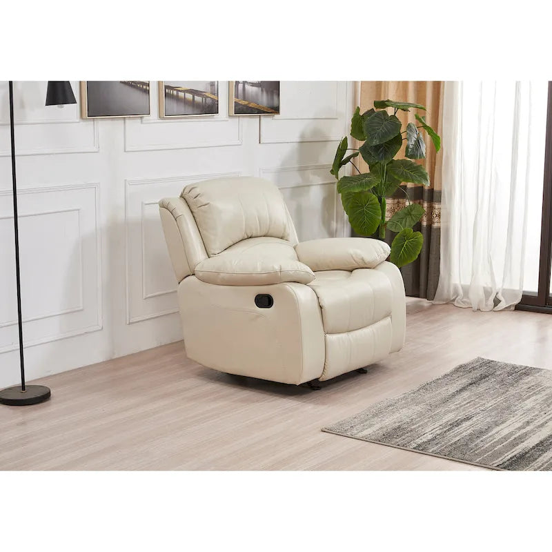 Bonded Leather Manual Reclining Single Seat Recliner Glider Chair