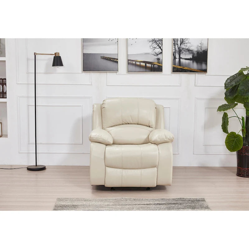 Bonded Leather Manual Reclining Single Seat Recliner Glider Chair