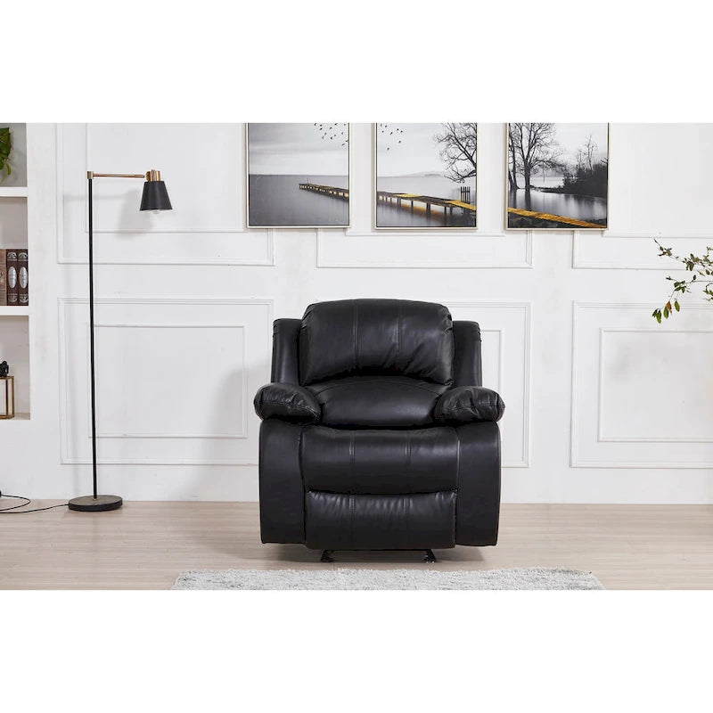 Bonded Leather Manual Reclining Single Seat Recliner Glider Chair