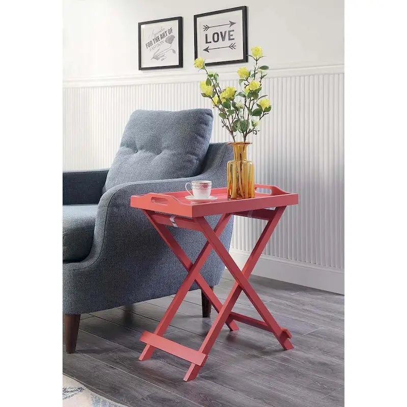 Folding Tray Table - Contemporary Style, Fully Assembled