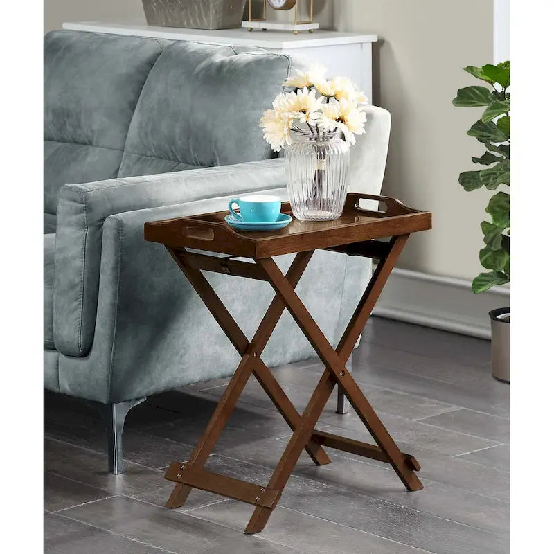Folding Tray Table - Contemporary Style, Fully Assembled