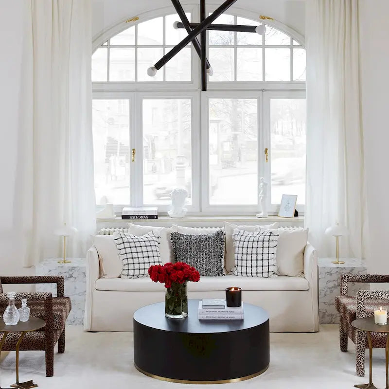Marble-Look Fully Assembled Round Side Coffee Table