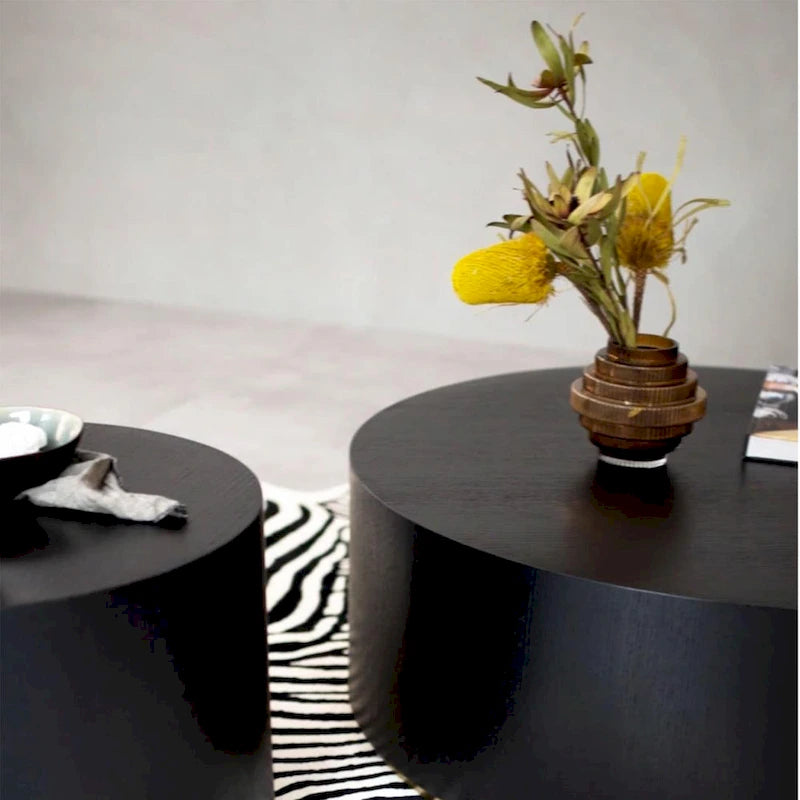 Marble-Look Fully Assembled Round Side Coffee Table
