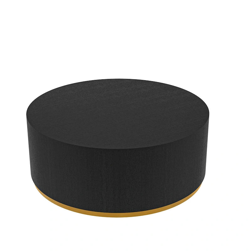 Marble-Look Fully Assembled Round Side Coffee Table