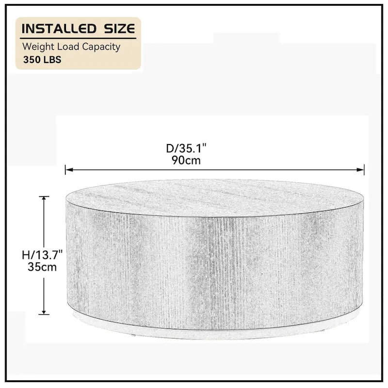 Marble-Look Fully Assembled Round Side Coffee Table