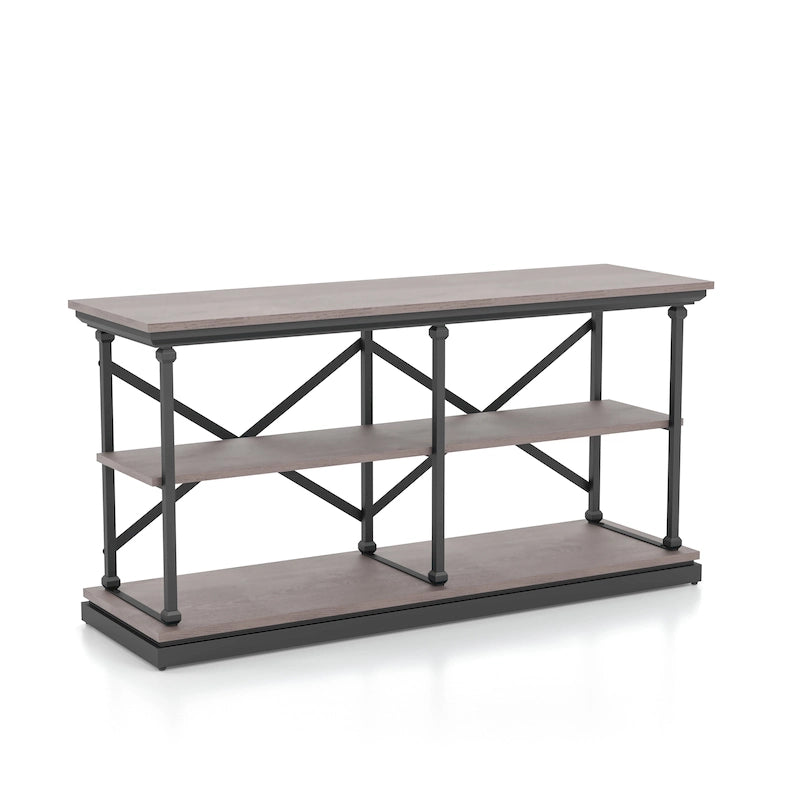 Transitional 59-inch 2-Shelf Console Table