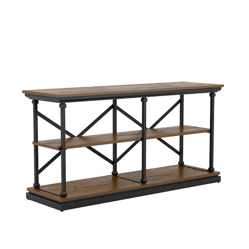Transitional 59-inch 2-Shelf Console Table