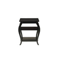 23" Black Wood Bow Leg End Table with Two Shelves - 20"W x 18"D x 23"H