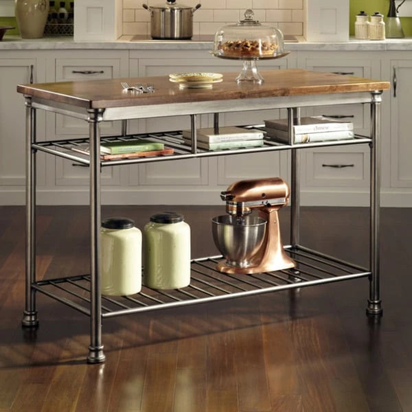 Homestyles Orleans Kitchen Island with Butcher Block Top, 52W