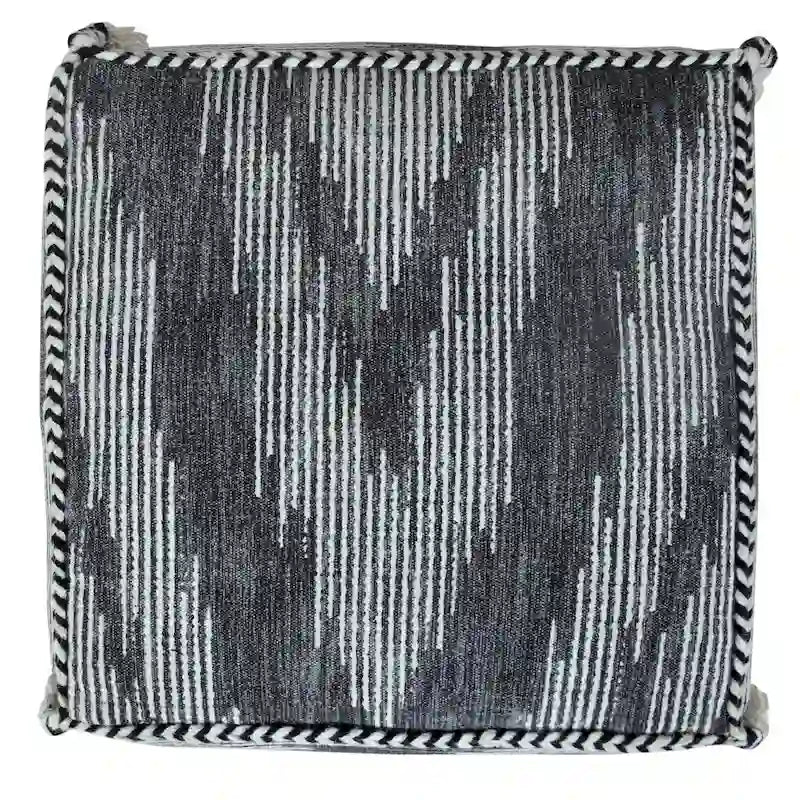 Gray Modern Geometric Pouf Ottoman