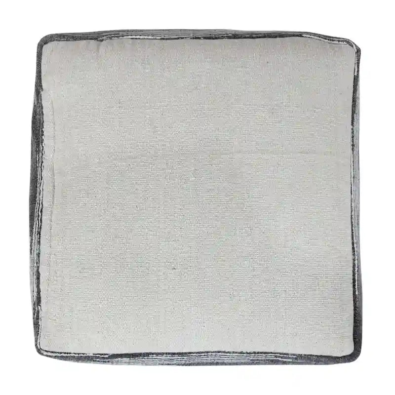 Gray Modern Geometric Pouf Ottoman