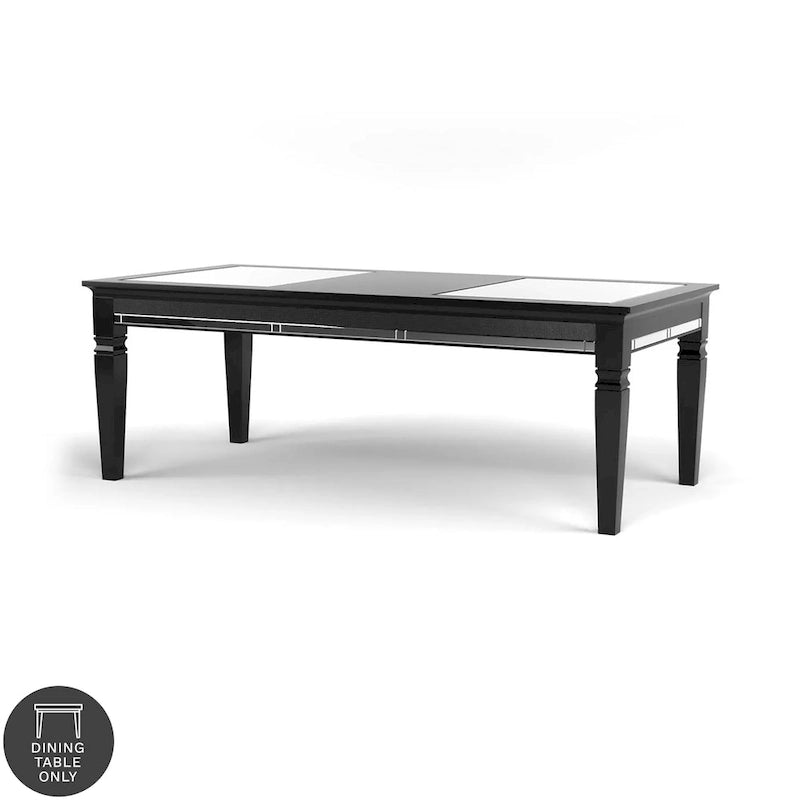 Contemporary Black 84-inch Glass Top Dining Table