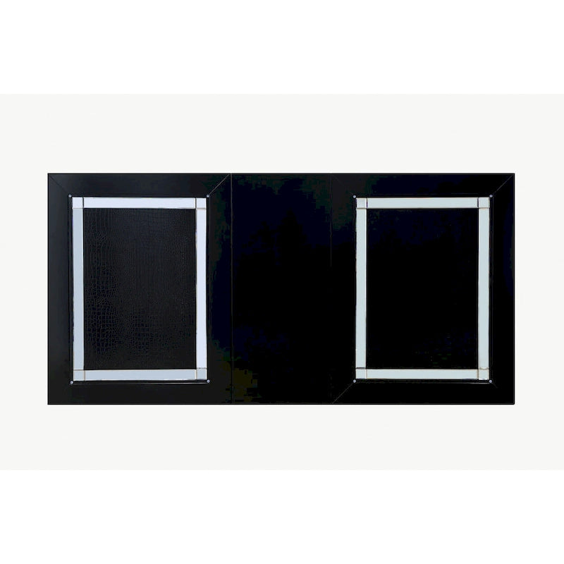 Contemporary Black 84-inch Glass Top Dining Table