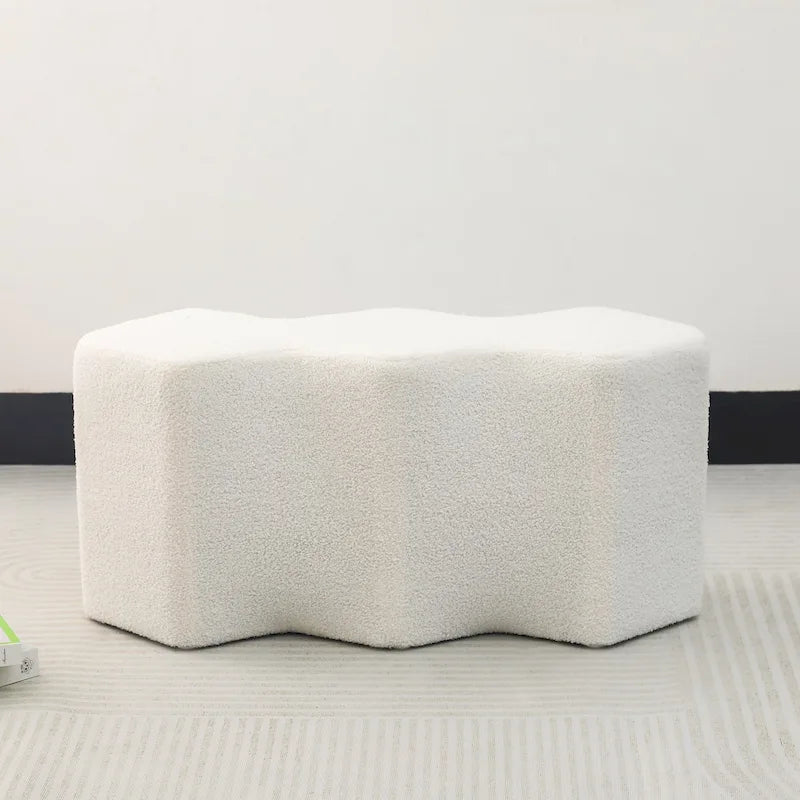 35" Velvet Polygon Ottoman Bench Foot Stool