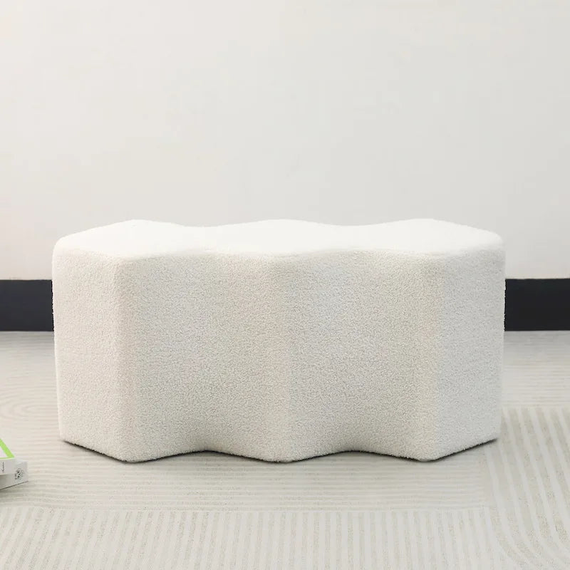 35" Velvet Polygon Ottoman Bench Foot Stool