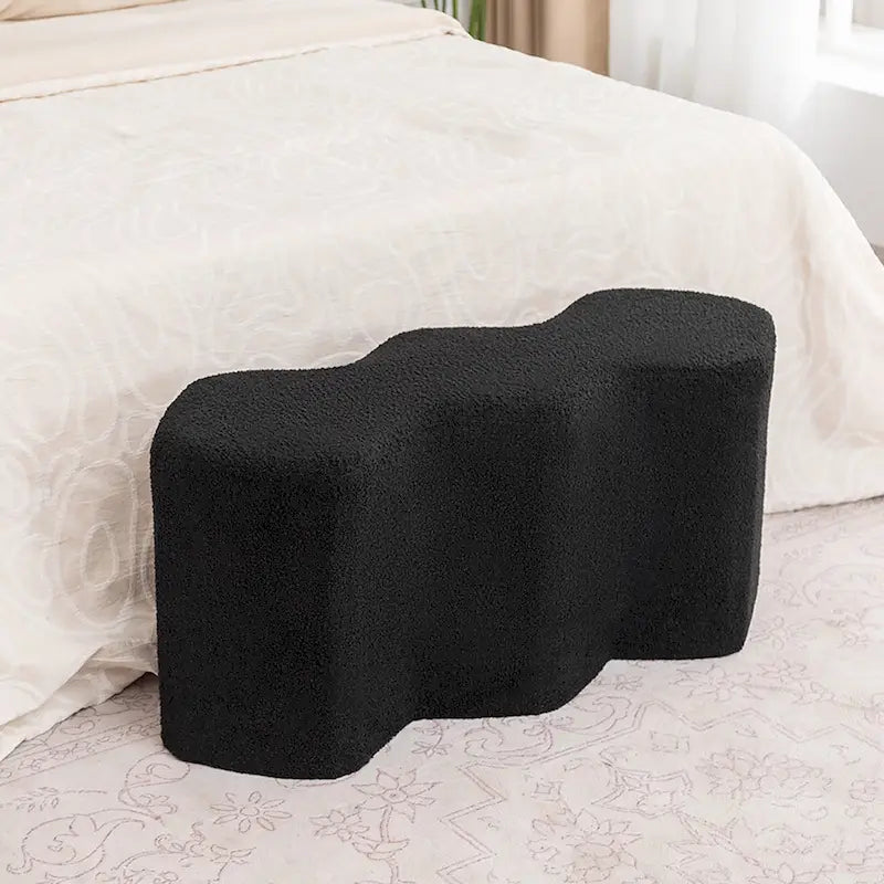 35" Velvet Polygon Ottoman Bench Foot Stool