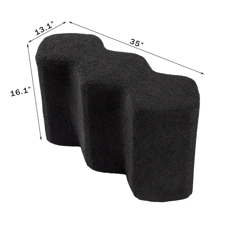 35" Velvet Polygon Ottoman Bench Foot Stool