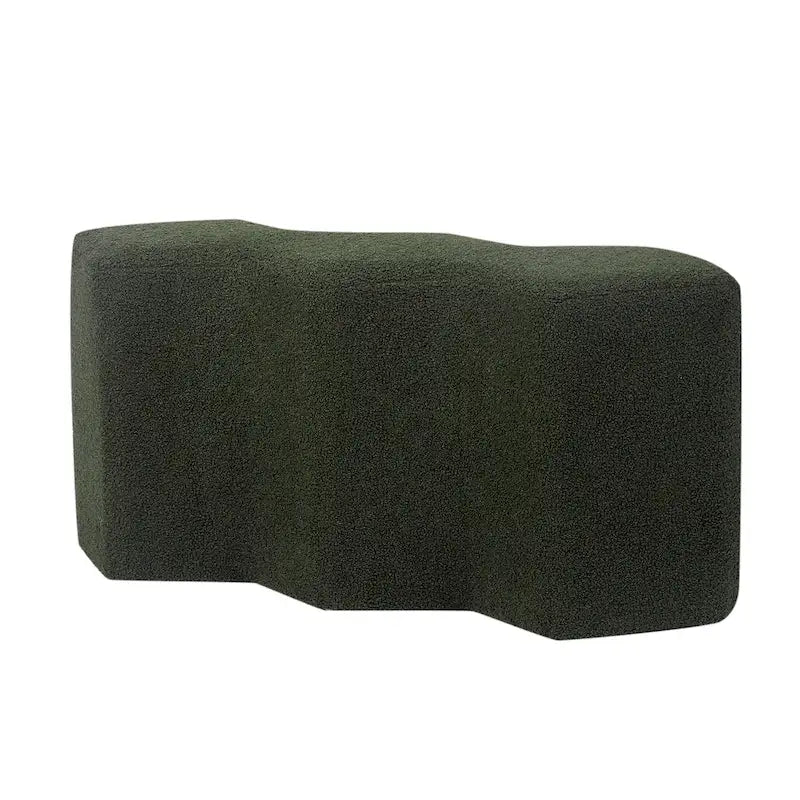 35" Velvet Polygon Ottoman Bench Foot Stool