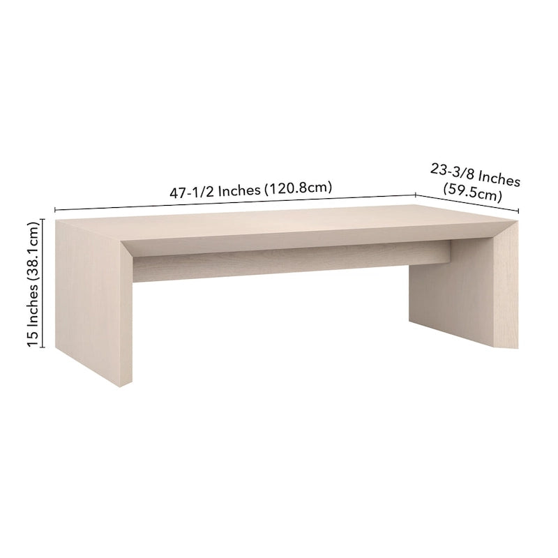 48 Wide Rectangular Coffee Table - Wood-Look Finish