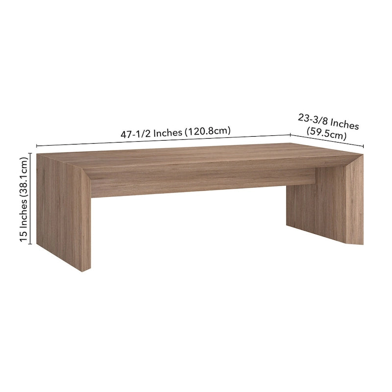 48 Wide Rectangular Coffee Table - Wood-Look Finish