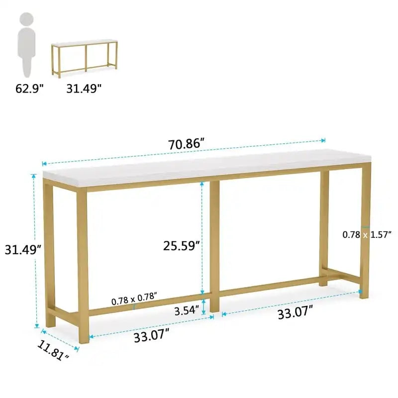 70.9" Extra Long Console Table - Sofa, Entryway, or Bar Table