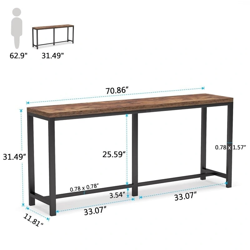 70.9" Extra Long Console Table - Sofa, Entryway, or Bar Table