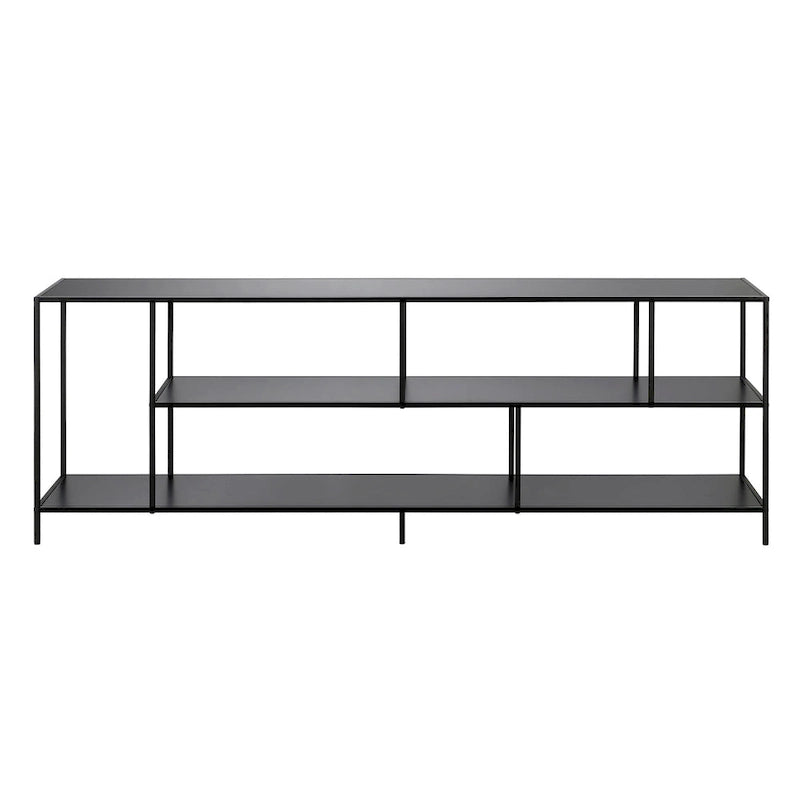 Modern Steel & Tempered Glass TV Console